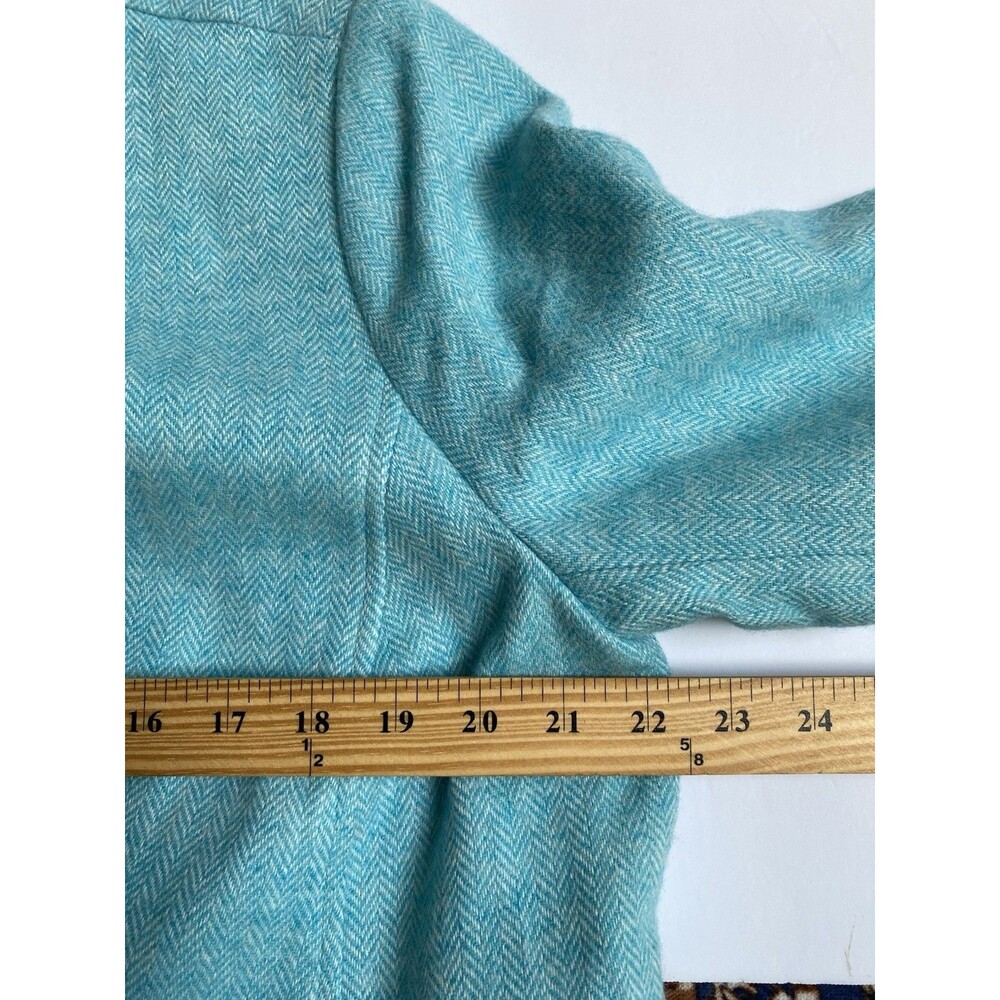 TALBOTS Classic Shetland Blazer Bicolor Herringbone Women' Plus Sz 14 Wool Blend - Picture 8 of 11